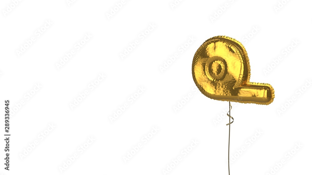 gold balloon symbol of tape on white background gold balloon symbol of tape on white background