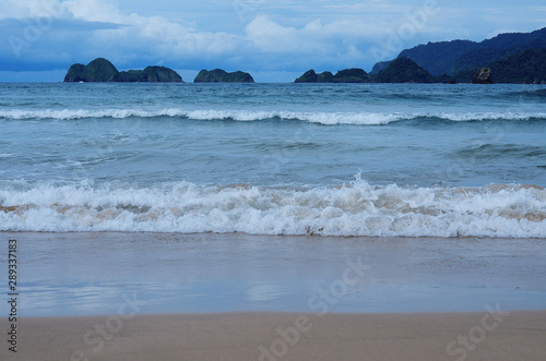waves on the beach in east java, indonesia