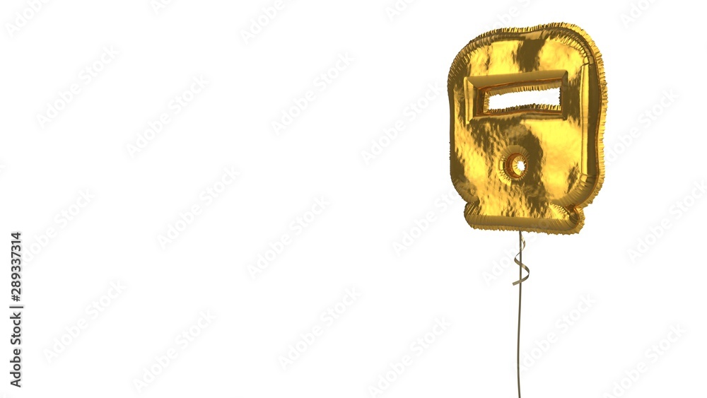 gold balloon symbol of transport  on white background