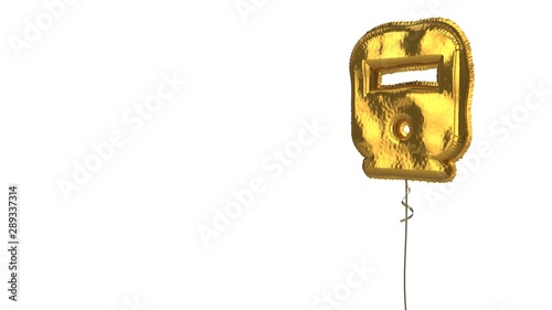 gold balloon symbol of transport on white background