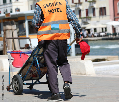 porter of hotel in Venice photo