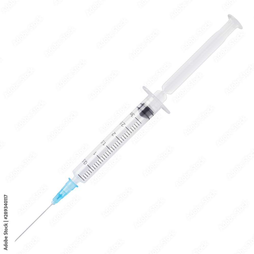 medical syringe isolated on white background. 3 ml medical syringe isolated on white background. 3 ml