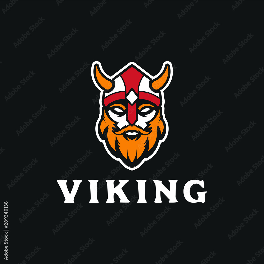 Naklejka premium viking logo design vector