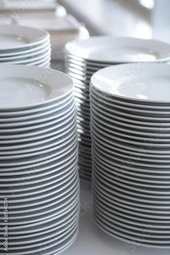 group plates white table serving dining restaurant