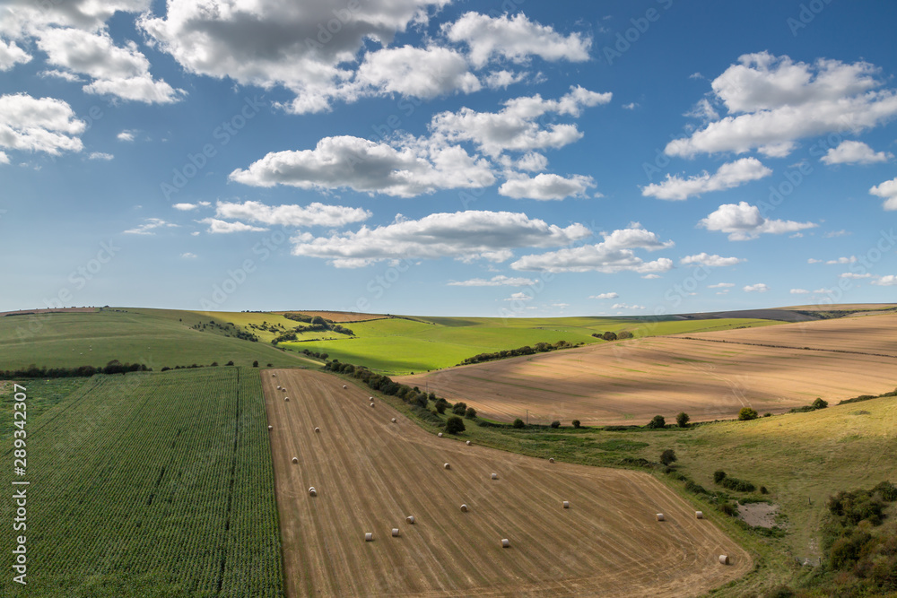 A View Over Farmland from the South Downs Way in Sussex