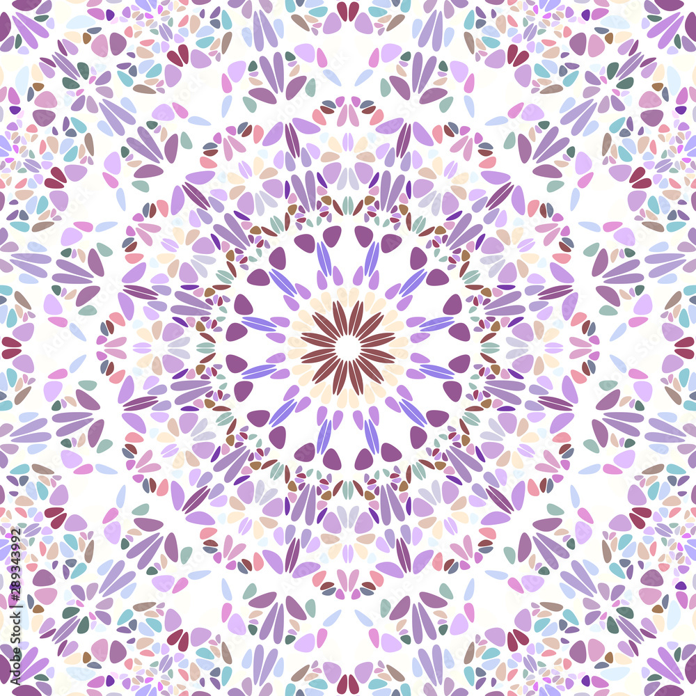 Geometrical gravel ornament mandala background - psychedelic colorful vector artwork from curved shapes