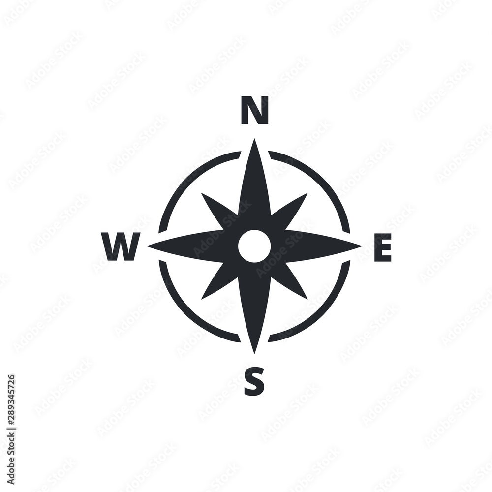Compass Line Icon Vector Illustration. Isolated flat compass. Topography or navigation concept. Stock Vector | Adobe Stock