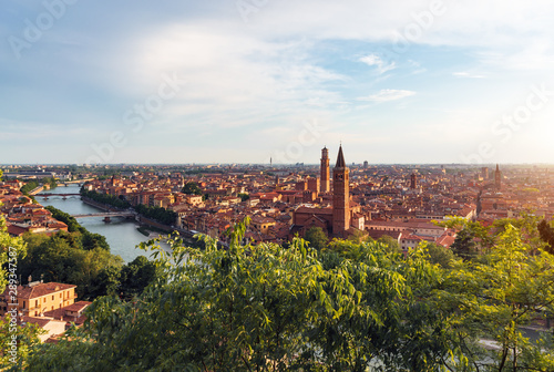The best view on Verona in sunset time