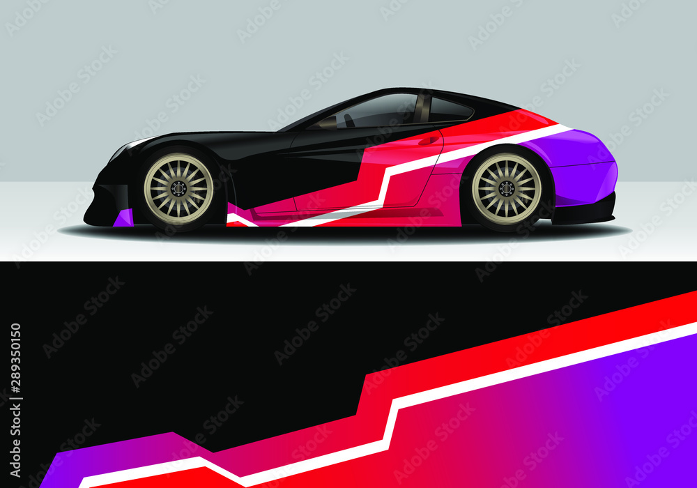 modern colorful abstract car wrap design