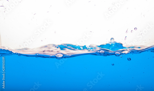Blue dark surface of the water white background