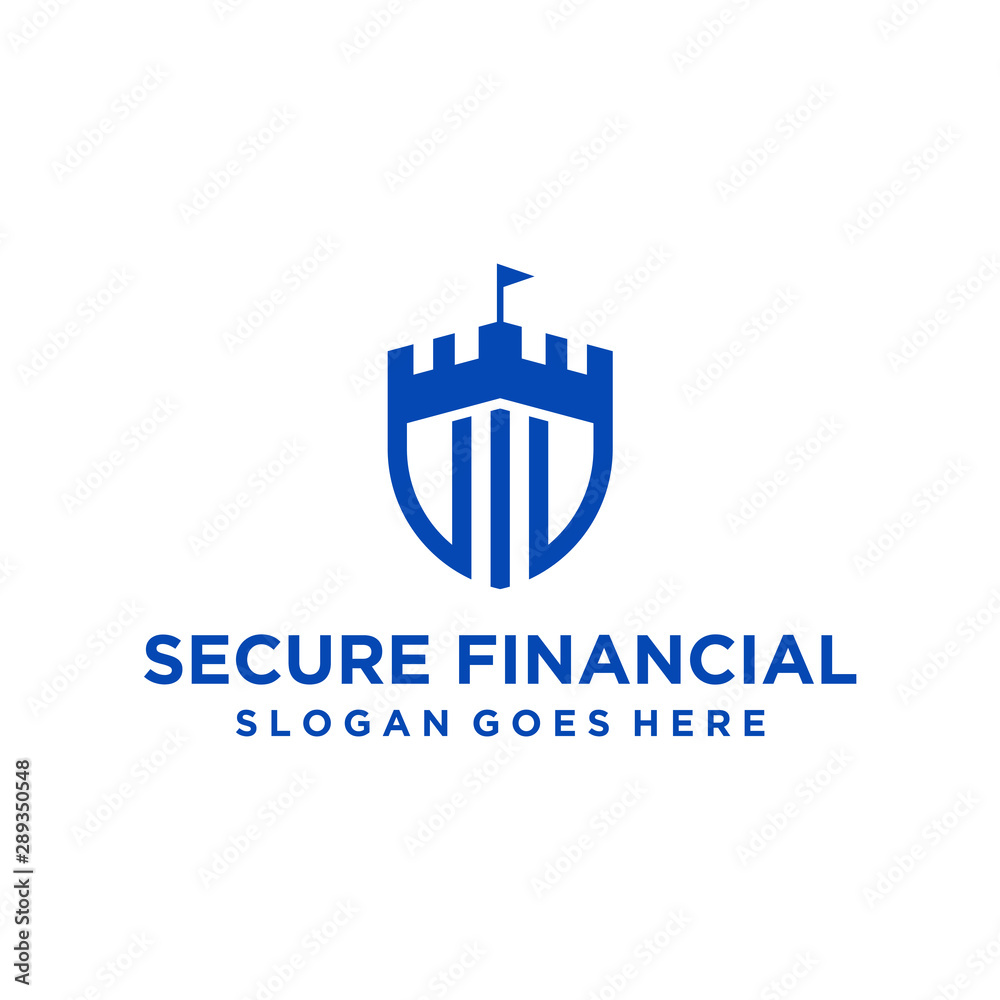 shield financial logo graph design vector 