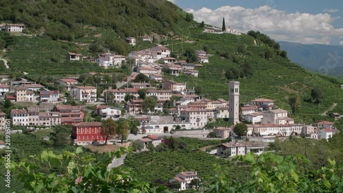 Panoramic view of Santo Stefano near Valdobbiadene - 4k