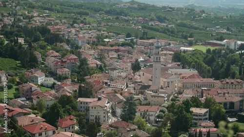 Panoramic view of Valdobbiadene - 4k