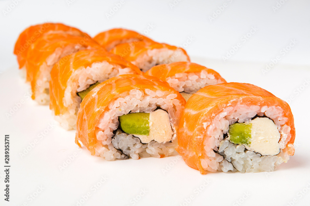 Delicious rolls with fish and cheese Delicious rolls with fish and cheese