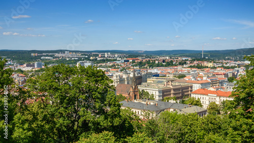 Panorama for the development of the city of Brno from the viewpoint of the Spilberk castle.