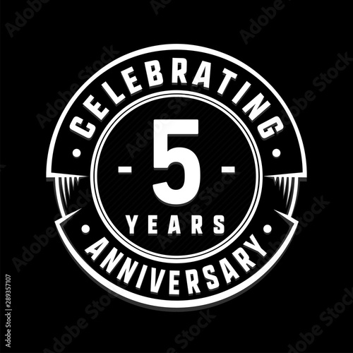 Celebrating 5th years anniversary logo design. Five years logotype. Vector and illustration.