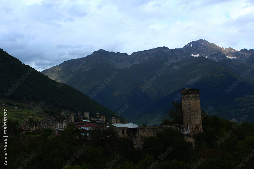 Georgia, Ushguli, village in the mountains Georgia, Ushguli, village in the mountains