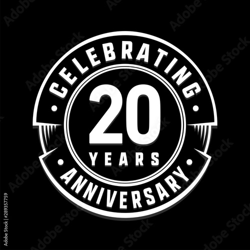 Celebrating 20th years anniversary logo design. Twenty years logotype. Vector and illustration.