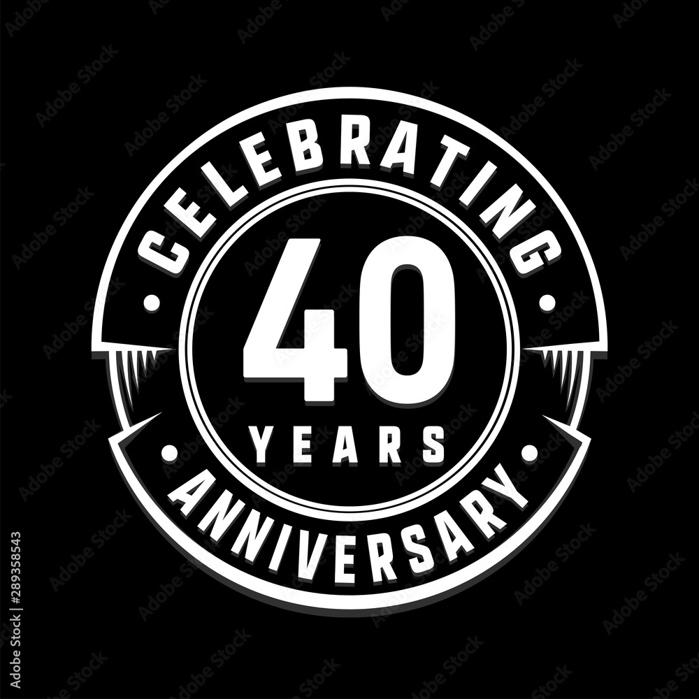 Celebrating 40th years anniversary logo design. Forty years logotype. Vector and illustration.