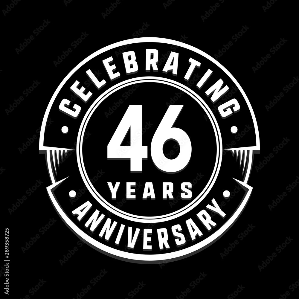 Celebrating 46th years anniversary logo design. Forty-six years logotype. Vector and illustration.