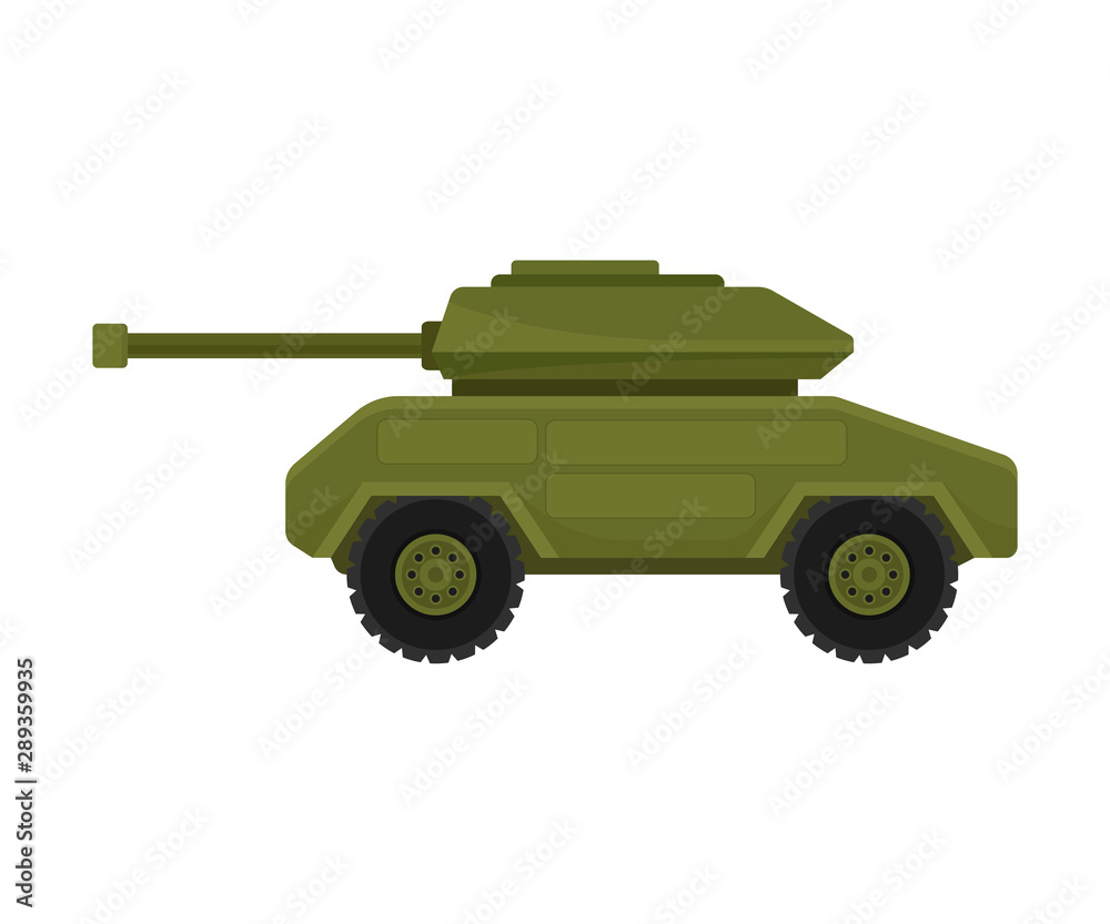 Infantry fighting vehicle on wheels. Vector illustration on a white background.