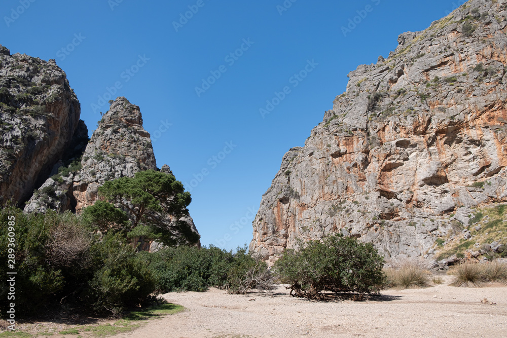 Torrent de Pareis, maravilla natural en Sá Calobra. Isla de Mallorca. Islas Baleares. España.