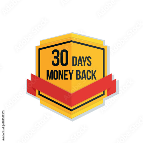 30 days Moneback Shield sign with ribbon illustration
