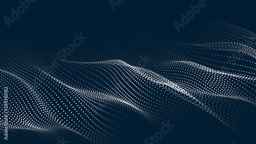 Abstract digital wave of particles. Futuristic point wave. Technology background vector. Vector illustration