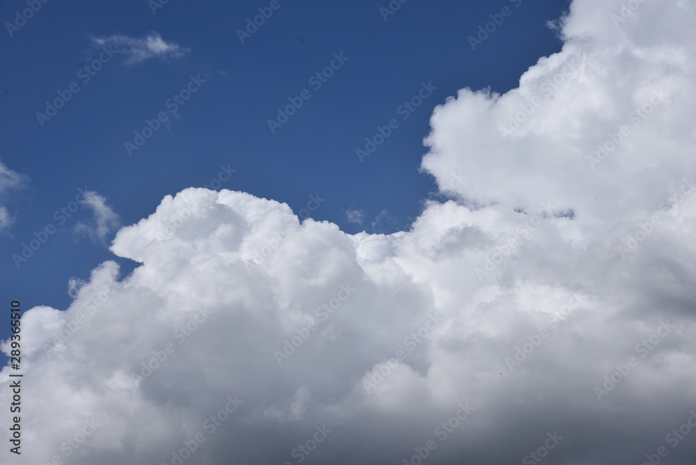 The blue sky and white clouds in September.