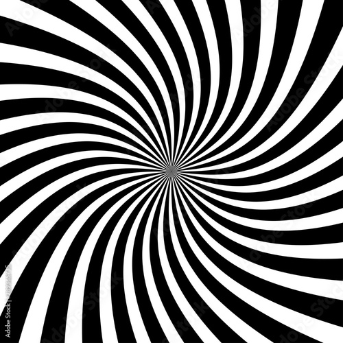 Black and white abstract spiral background. Vector illustration.