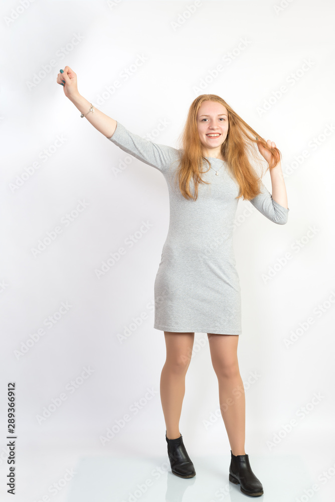 portrait happy young woman isolated portrait happy young woman isolated