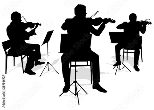  musicians playing violins