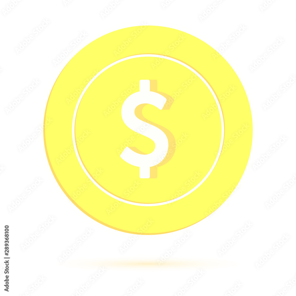 American dollar coin isolated on white background. American dollar coin isolated on white background.
