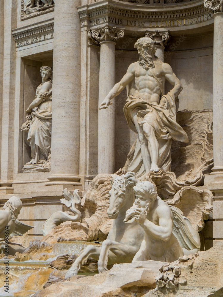 View of the Trevi Fountain in Rome, Italy View of the Trevi Fountain in Rome, Italy