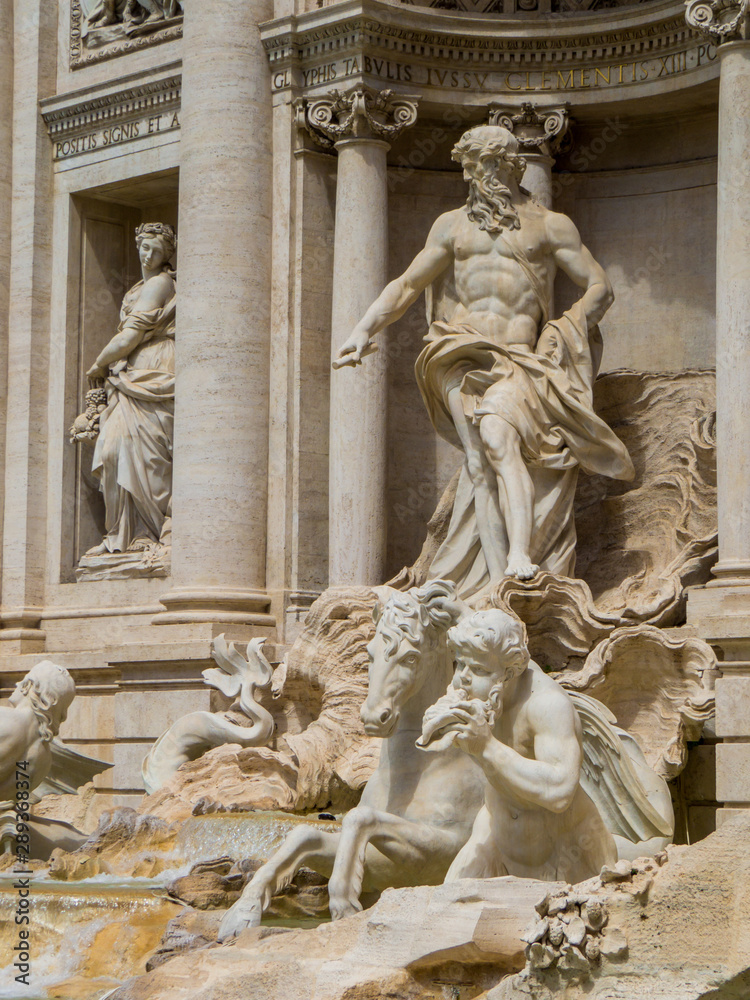 View of the Trevi Fountain in Rome, Italy