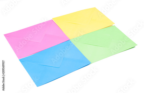 Free Download Color envelopes isolated on white background.Copy space - GFXLoad