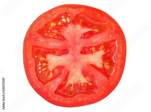 Wallpaper Mural fresh tomato slices isolated on white background. top view Torontodigital.ca