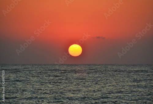 a beautiful sunrise at the seashore