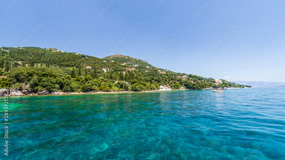 Fototapeta premium View of the sea coast in Corfu