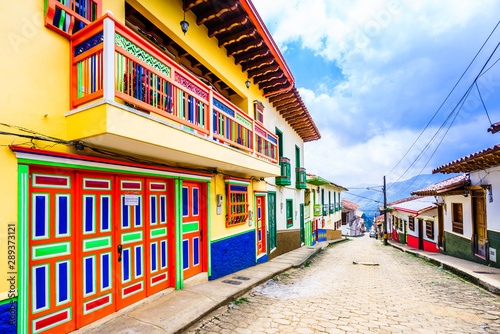 View on Jerico, Colombia, Antioquia, streets of the colonial city, Colombia © streetflash