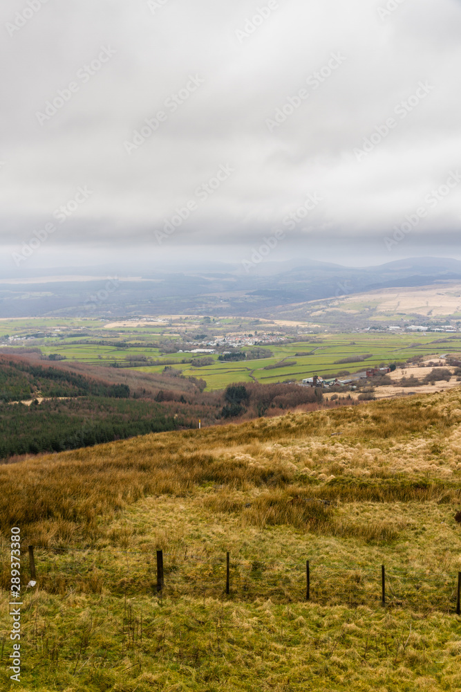 Fototapeta premium View over Welsh countryside, the Vale of Neath