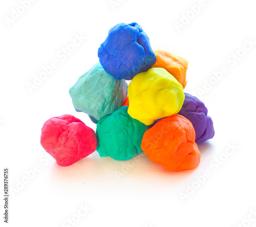 Modeling clay balls on white