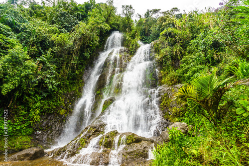 Fototapeta Naklejka Na Ścianę i Meble -  View on waterfall next to the village of Jardin in Colombia