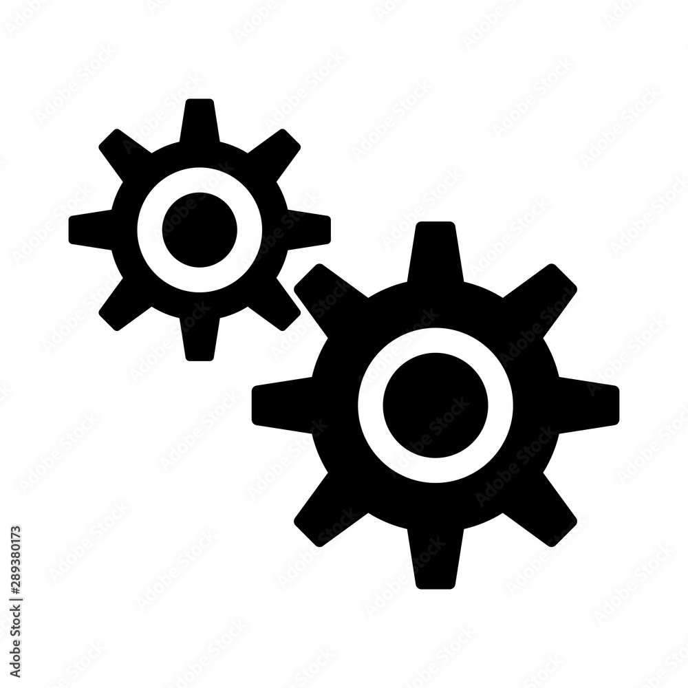 Gears vector icon. Cogwheel pictogram. Settings symbol. Gears vector icon. Cogwheel pictogram. Settings symbol.
