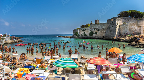 Apulia beach: Porto Ghiacciolo, placed in the south area of Monopoli, near S. Stefano Abbey,is a peculiar creek characterized by the spring ice-cold waters (Italy). photo