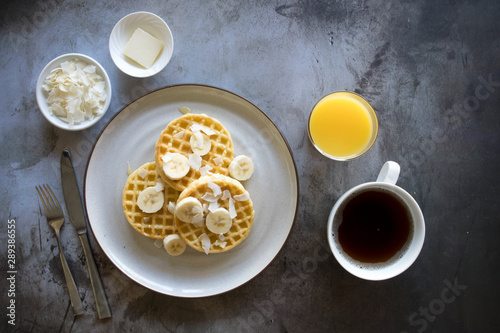 Banana Coconut Waffles with...