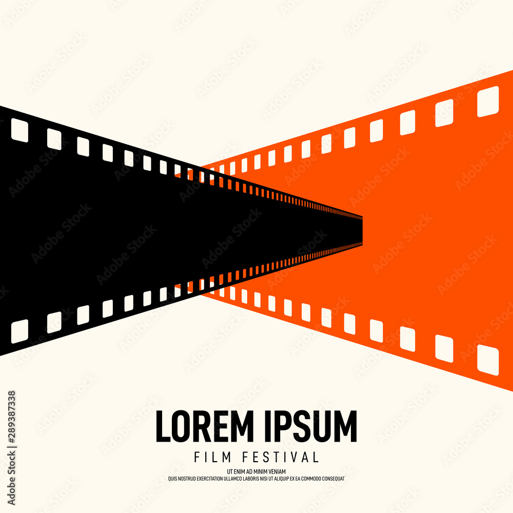 Movie and film poster design template background vintage retro style