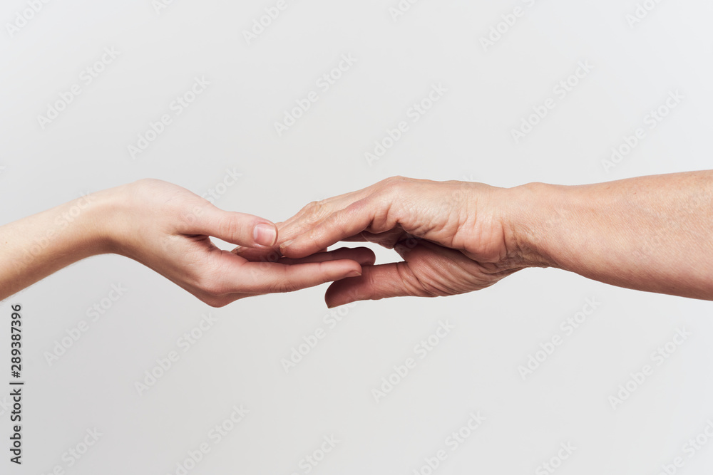 hands of man and woman isolated on white hands of man and woman isolated on white