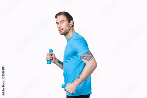 man with dumbbells