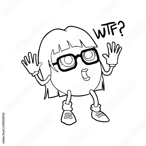 surprised woman expression and wtf message
